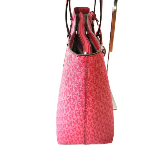 Michael Kors Sheila Large Multifunction Tote Shopper Handbag MK Logo Dark Raspbe - Picture 4 of 9